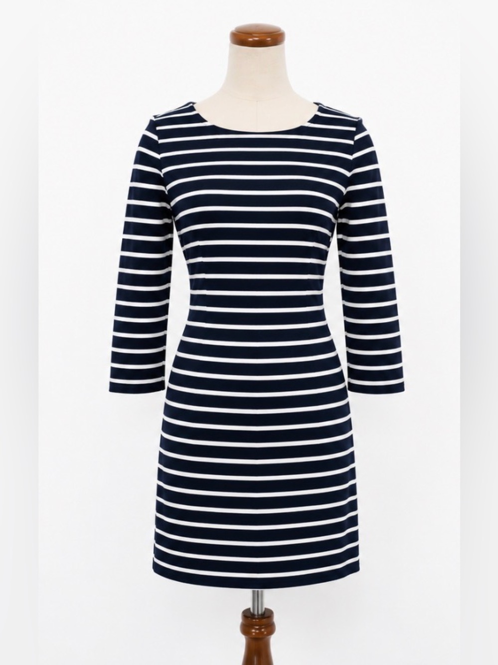 [Gap] Navy White Striped Knit Dress 3/4 Sleeve Stretch Casual XS
